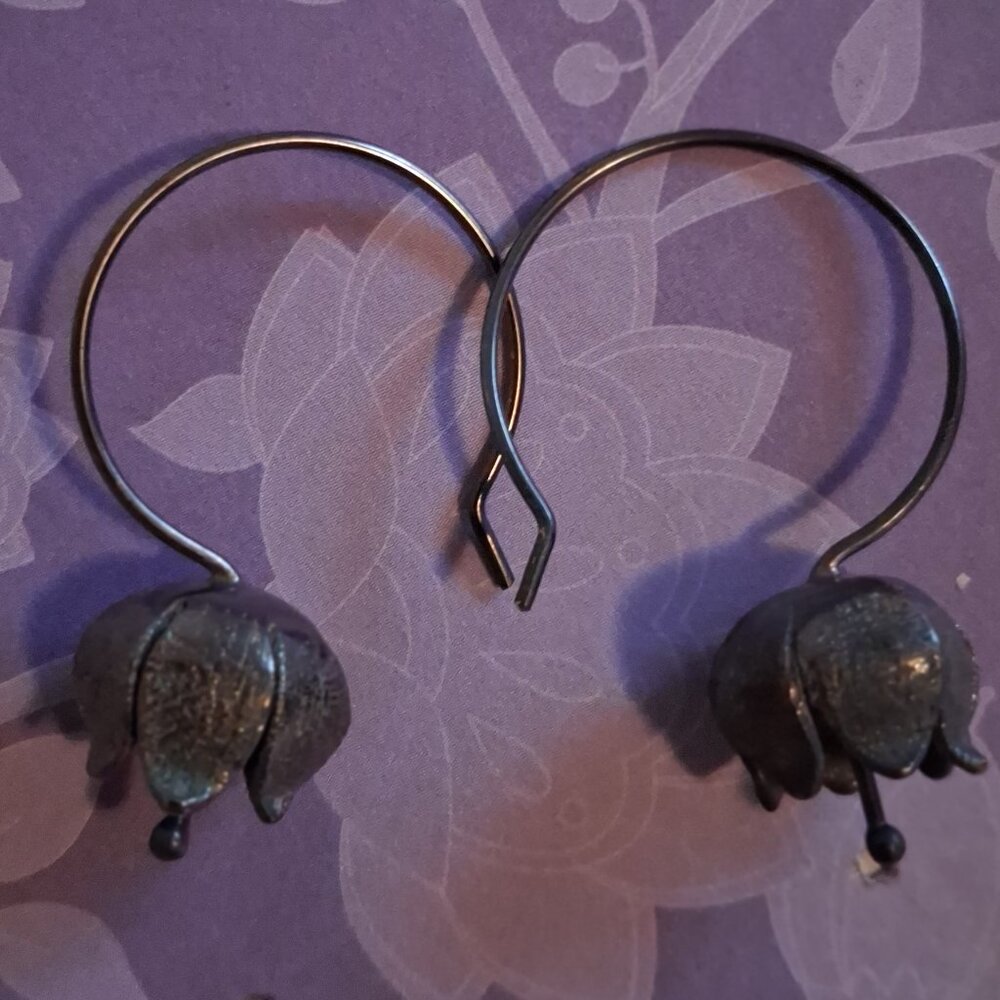 Silver Lily of The Valley Earring - Picture 2 of 6